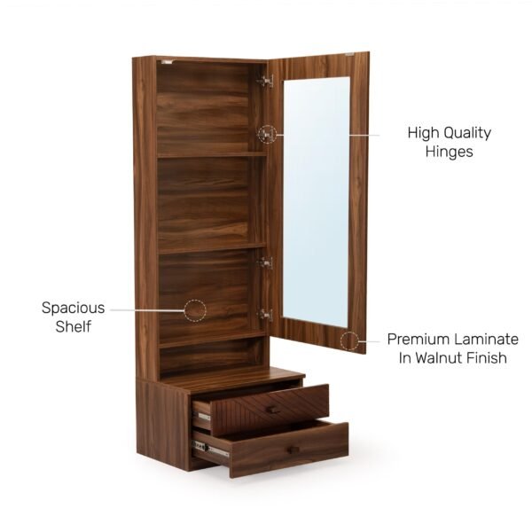 Laminate Dressing Table in Walnut Finish - Image 4