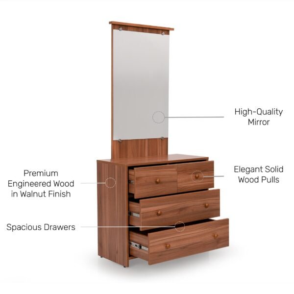 Dressing Table in Walnut Finish - Image 4