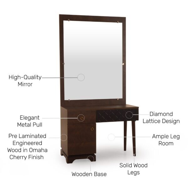 Dressing Table in Cherry Finish - Image 4