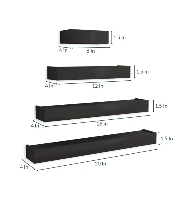 Floating Wall Shelf in Black Colour - Image 3