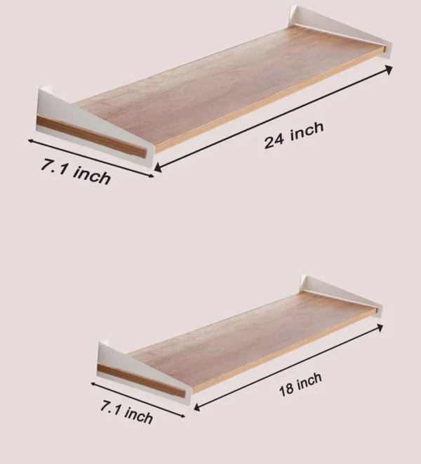 White Wood & Metal Wall Shelf - Image 2