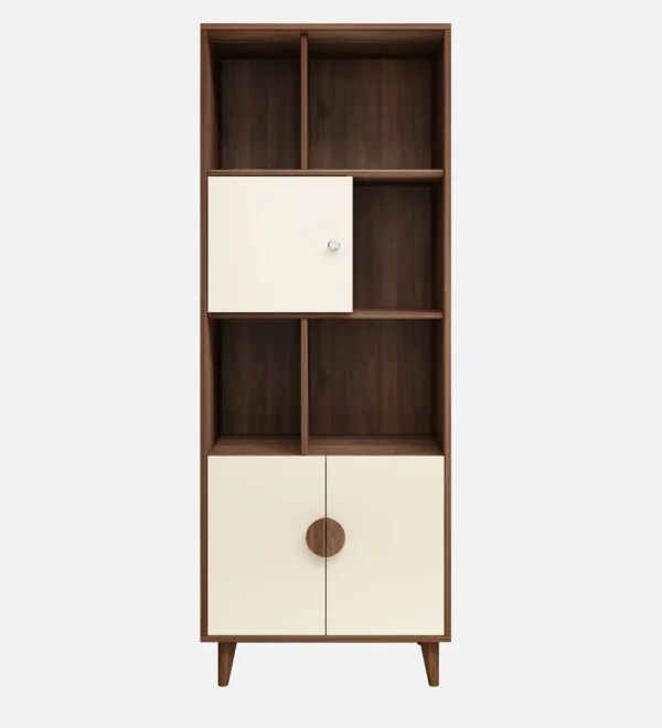 Book Shelf in Beige & Columbian Walnut Colour - Image 4