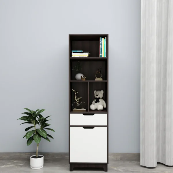 Book shelf in Dark Walnut & Frosty White Colour