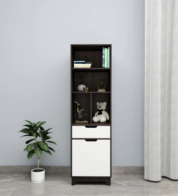 Book shelf in Dark Walnut & Frosty White Colour
