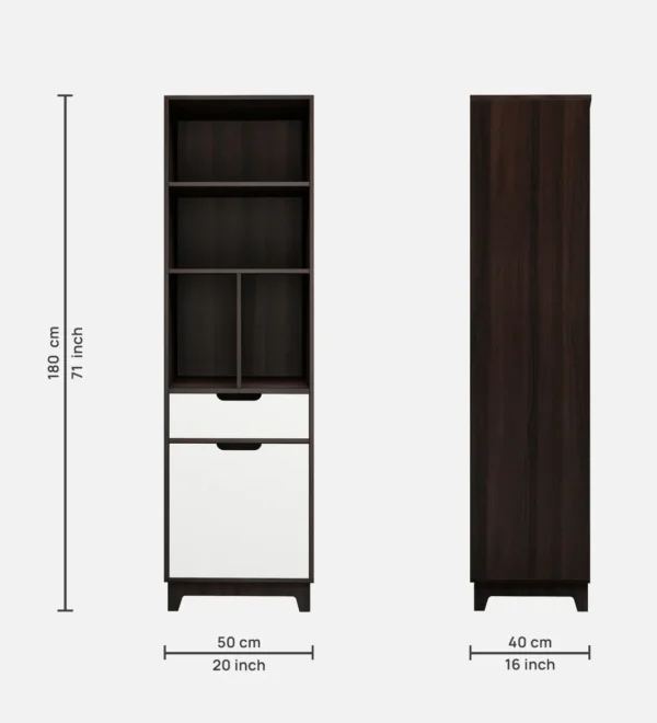 Book shelf in Dark Walnut & Frosty White Colour - Image 2
