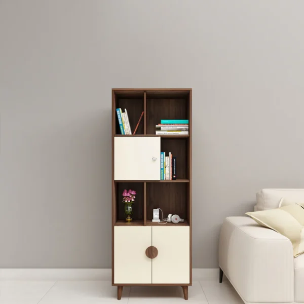 Book Shelf in Beige & Columbian Walnut Colour