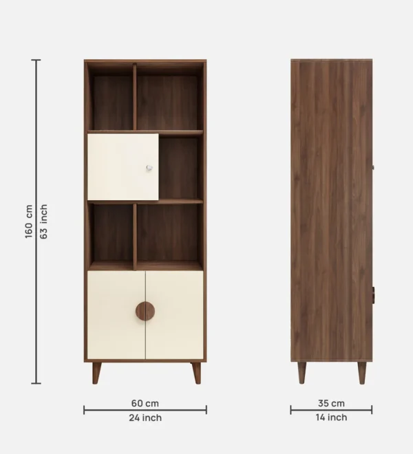 Book Shelf in Beige & Columbian Walnut Colour - Image 2