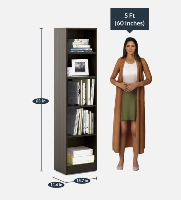 Book Shelf In Fumed Oak Finish with 5 Tier - Image 2