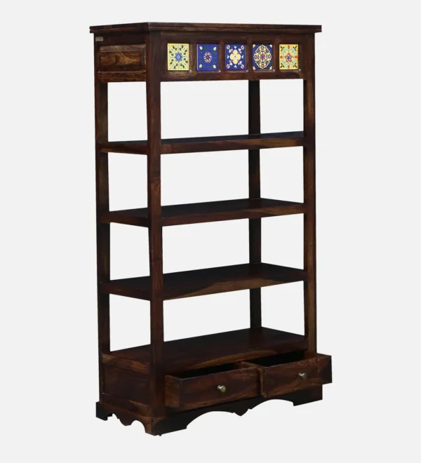 Wood Book Shelf In Provincial Teak Finish - Image 2