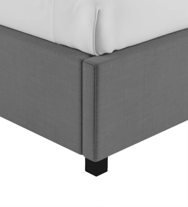 Isko Fabric Upholstered Single Bed in Charcoal Grey Colour with Box Storage - Image 2