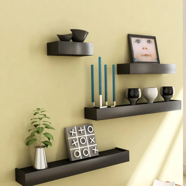 Floating Wall Shelf in Black Colour