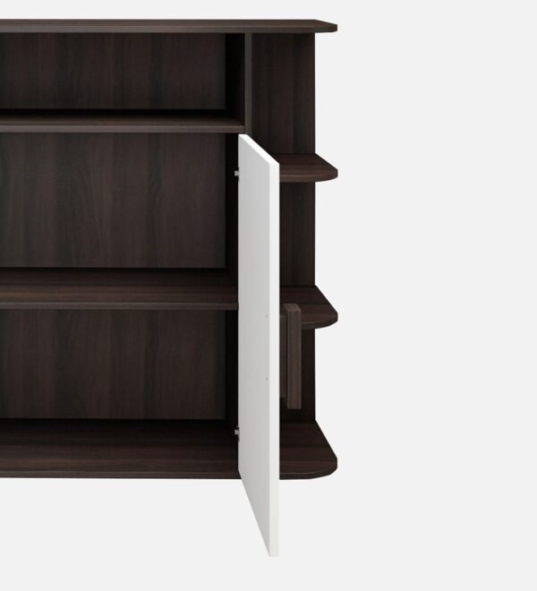 Shoe Cabinet in Dark Walnut & Frosty White Colour - Image 2