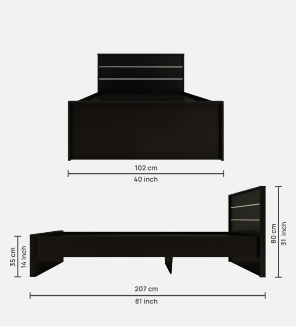 Lily Single Bed in Wenge Finish - Image 4