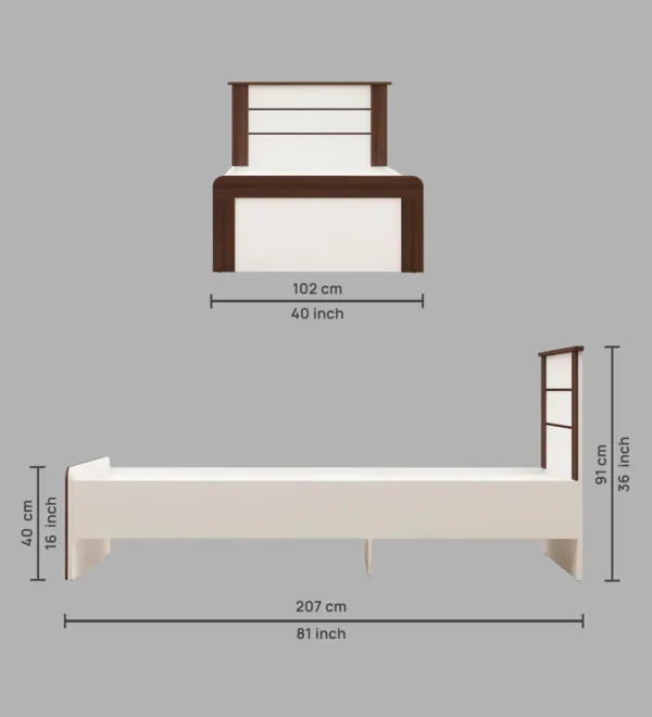 Grace Single Bed in Mist White Finish - Image 5