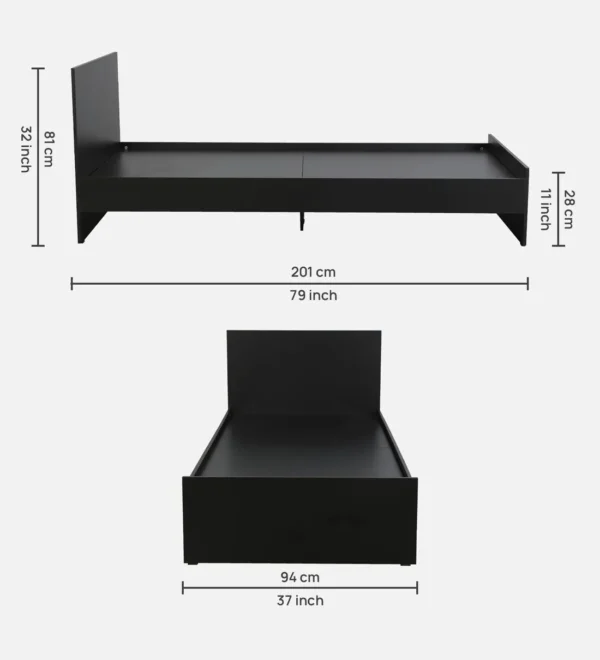 Persia Single Bed in Wenge Finish - Image 5