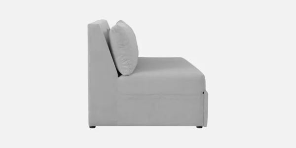 Maya Velvet Fabric Pull Out Sofa Cum Bed In Grey Colour - Image 2