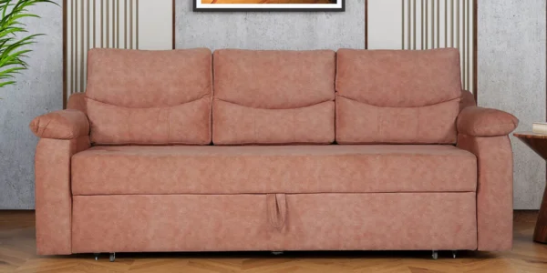 Richmond Sofa Cum Bed With Storage in Light Rust Colour