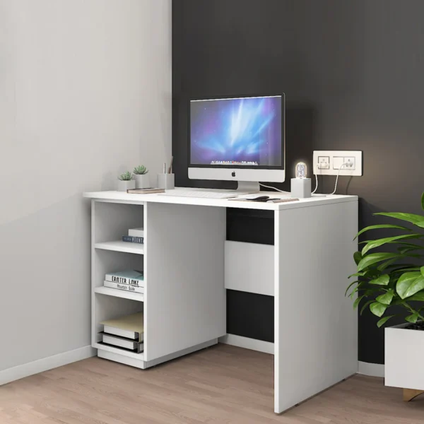 Study Table in Matte Frosty White Finish