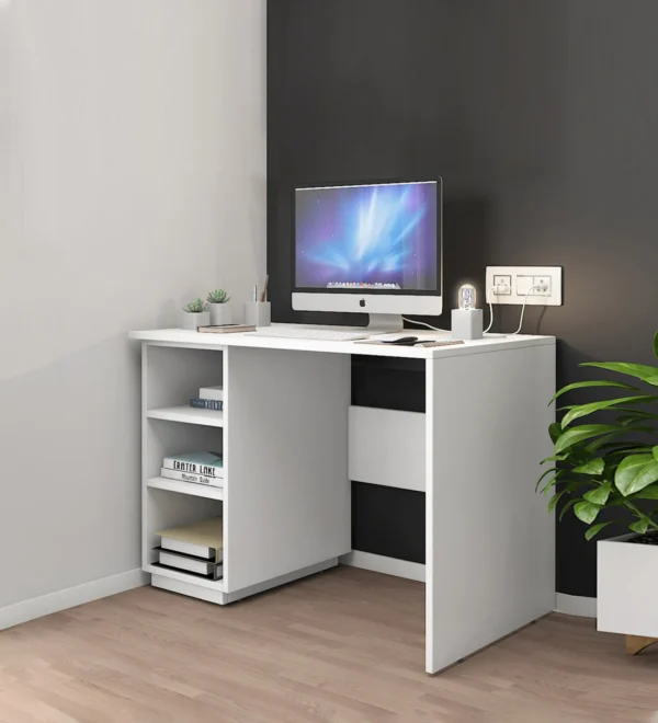 Study Table in Matte Frosty White Finish