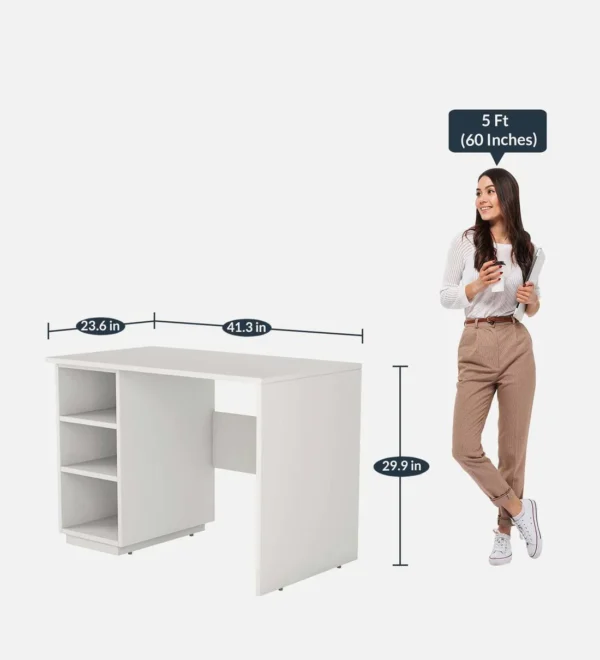 Study Table in Matte Frosty White Finish - Image 4