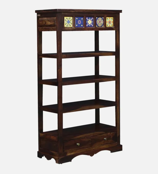 Wood Book Shelf In Provincial Teak Finish - Image 4