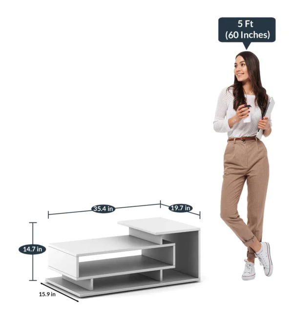 Kiosk Coffee Table In Frosty White Colour - Image 2
