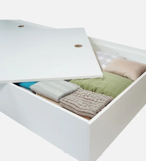 Kibo Single Bed In Off White Finish With Box Storage - Image 5
