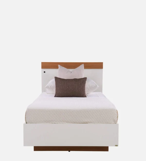 Juda Single Bed with LED Light In White Colour - Image 2