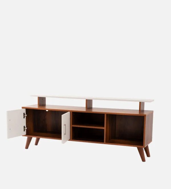 TV Console in Brown and White - Image 4