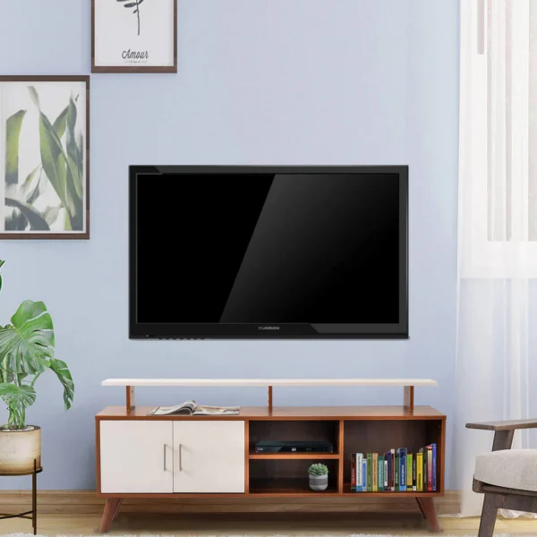 TV Console in Brown and White