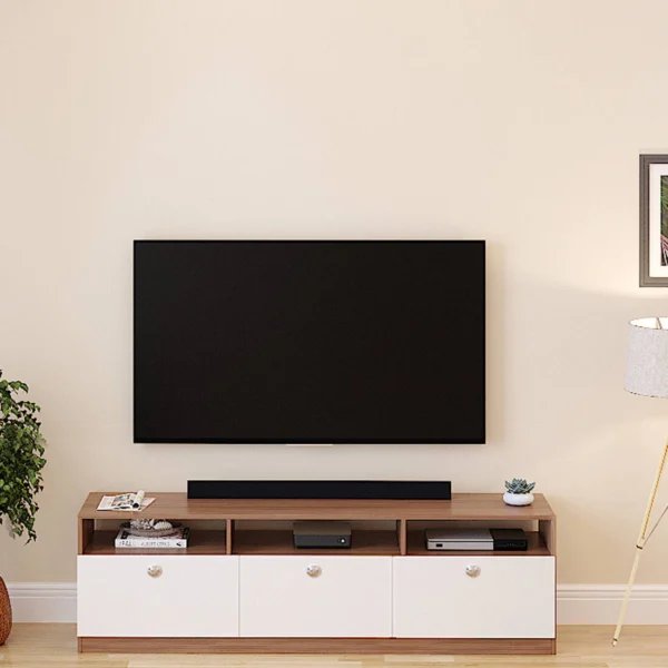 Tv Console In White Finish