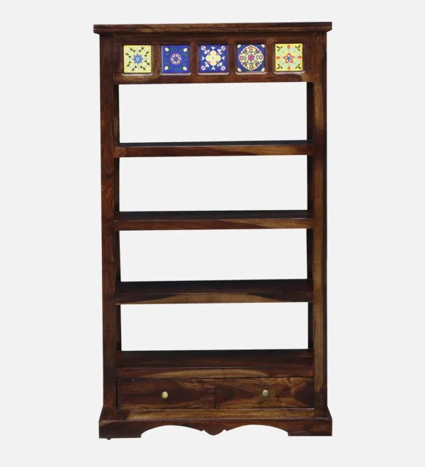 Wood Book Shelf In Provincial Teak Finish - Image 3