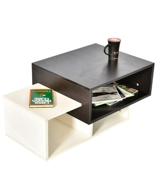 Jersey Coffee Table in White & Brown Colour - Image 5