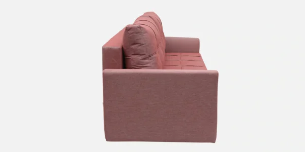 Ines Chenille Fabric Pull Out Sofa Cum Bed In Blush Colour With Storage - Image 3