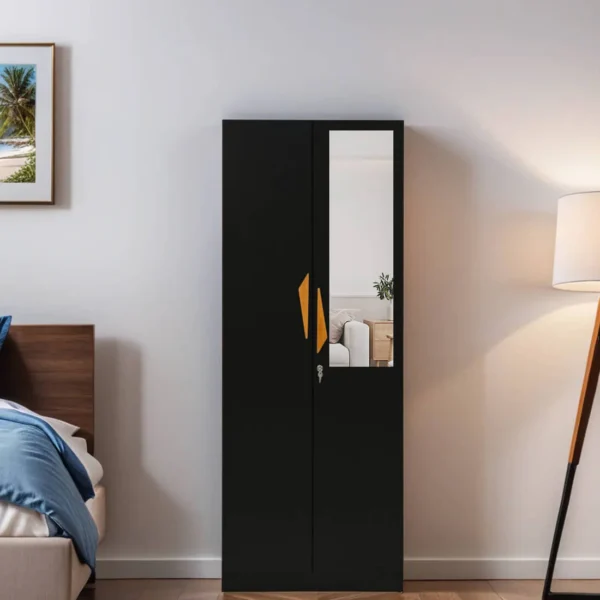 2 Door Wardrobe In Wenge FinishWith Mirror