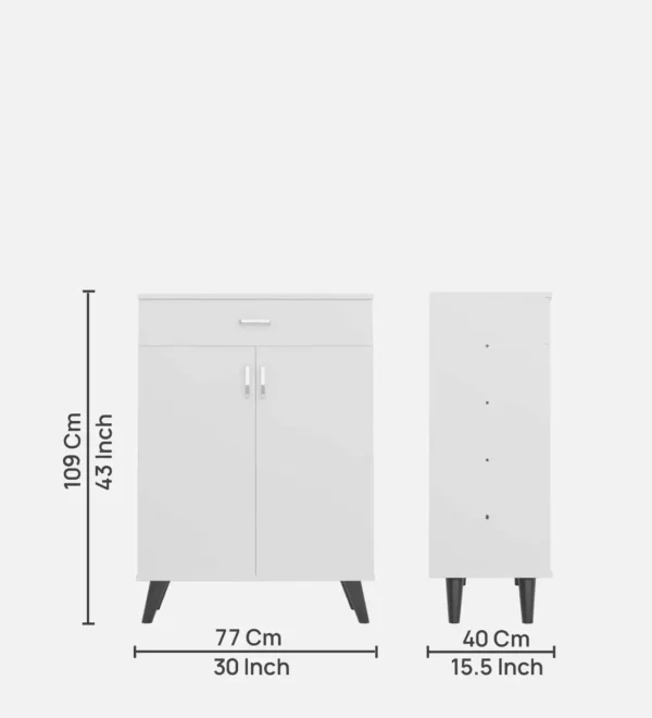 Shoe Cabinet In White Finish - Image 2