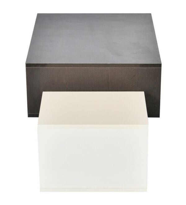 Jersey Coffee Table in White & Brown Colour - Image 3